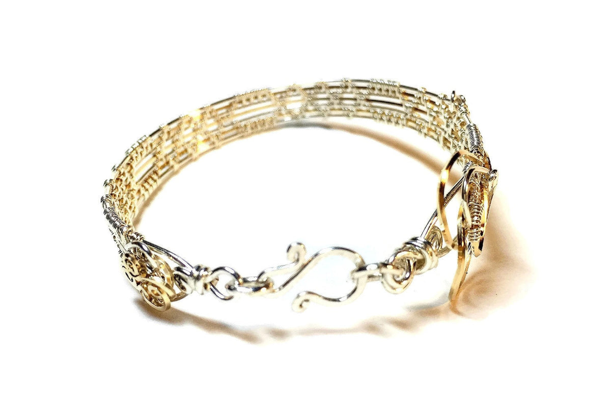 14kt Gold and Silver bangle